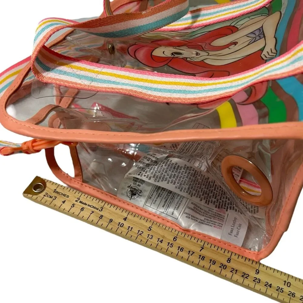 Disney Ariel Clear Crossbody Bag Rainbow Strap Pink Trim Adjustable Strap - Picture 16 of 16